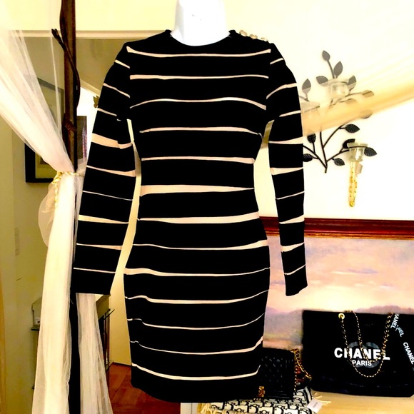 🎉New Captivating Long Sleeve Sheer Mesh Design Round Neck Slim Fit Dress - Picture 9 of 12